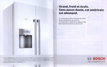 Publicité pour un réfrigérateur Bosch